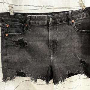 American Eagle Outfitters High Waist Black Denim Shorts